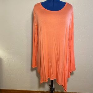 Cool Melon asymmetrical blouse, size 2X.